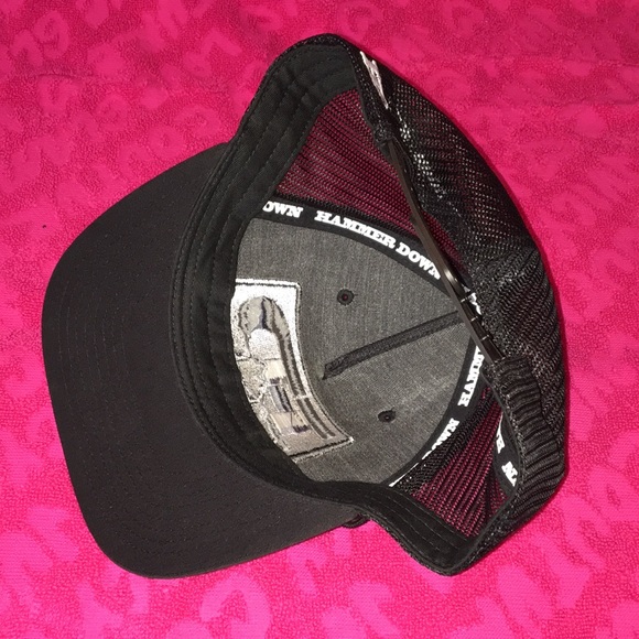 Hammer Down SnapBack hat 5 panel mesh back black cap - Picture 8 of 12